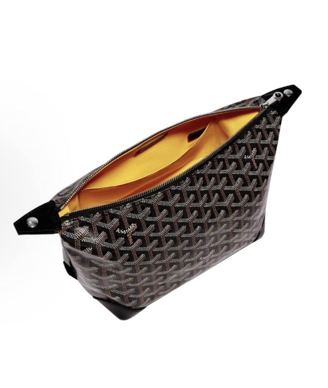 GOYARD Коричневая кожаная косметичка, фото 3