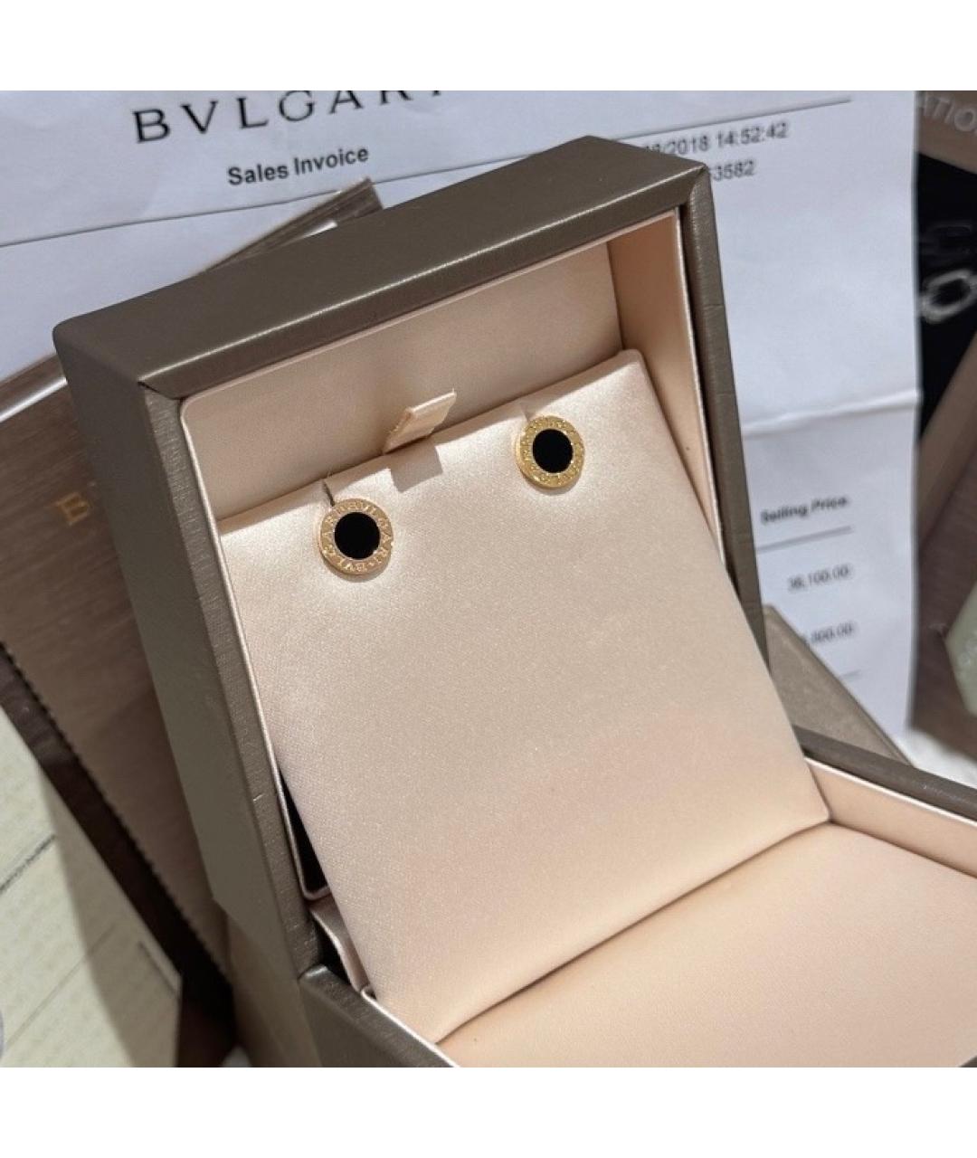 BVLGARI Черные серьги из розового золота, фото 2