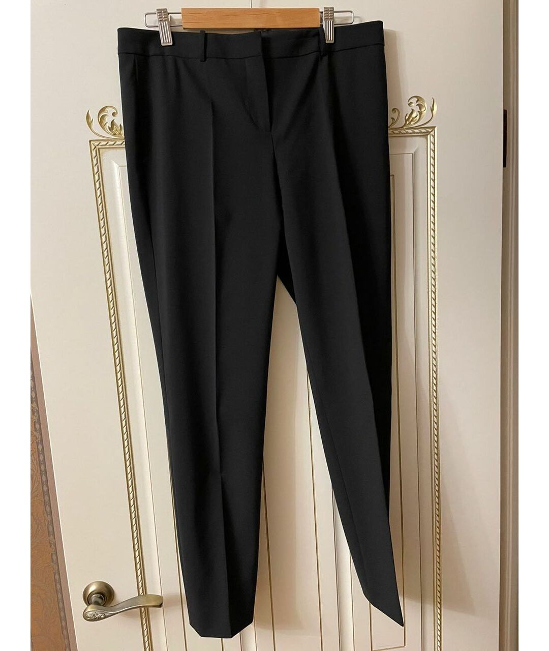 HUGO BOSS Черные шерстяные прямые брюки, фото 4