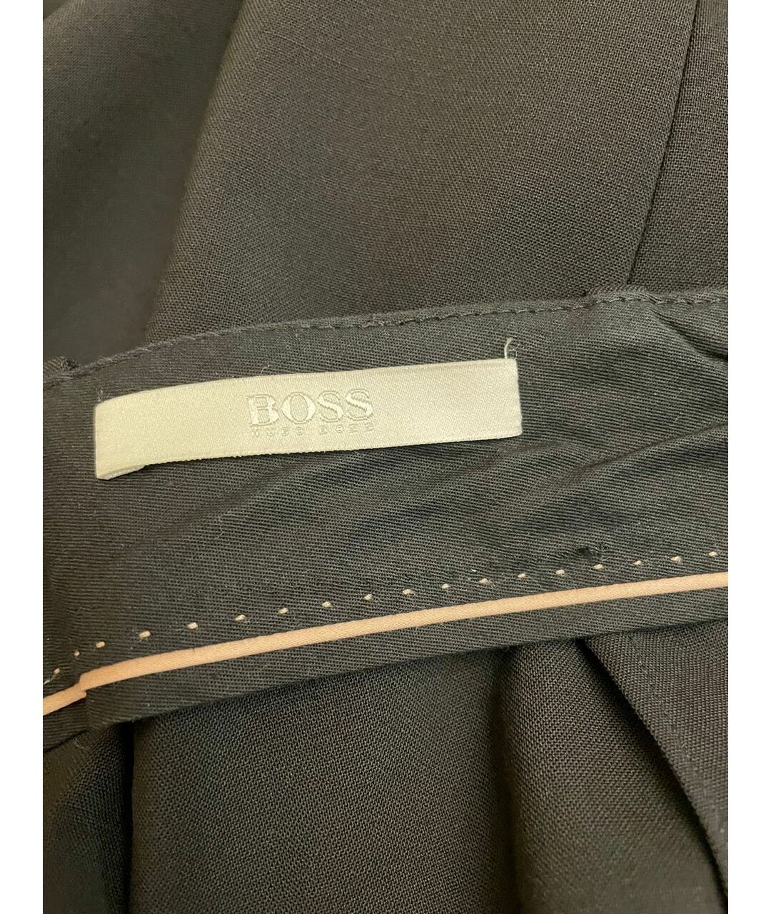 HUGO BOSS Черные шерстяные прямые брюки, фото 3