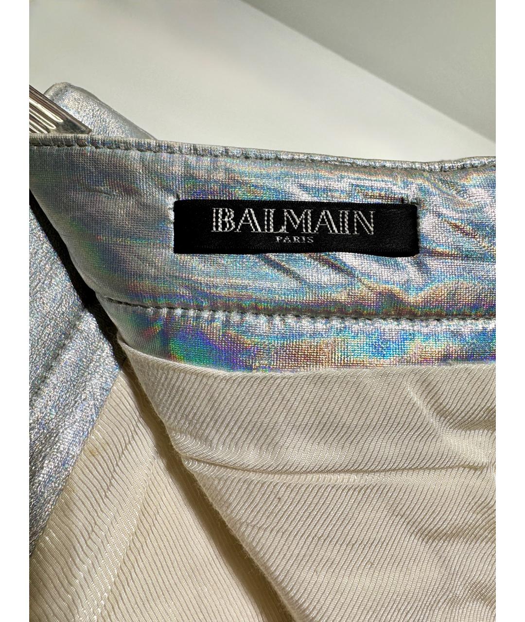 BALMAIN Серебряная полиэстеровая куртка, фото 7