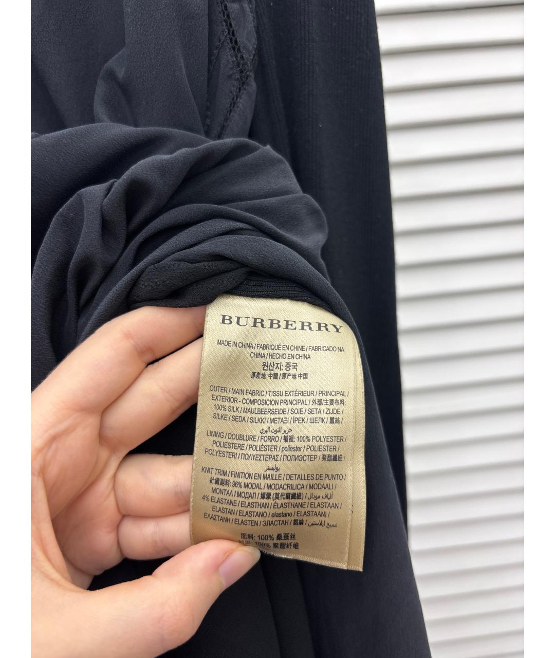 BURBERRY Черное шелковое вечернее платье, фото 7