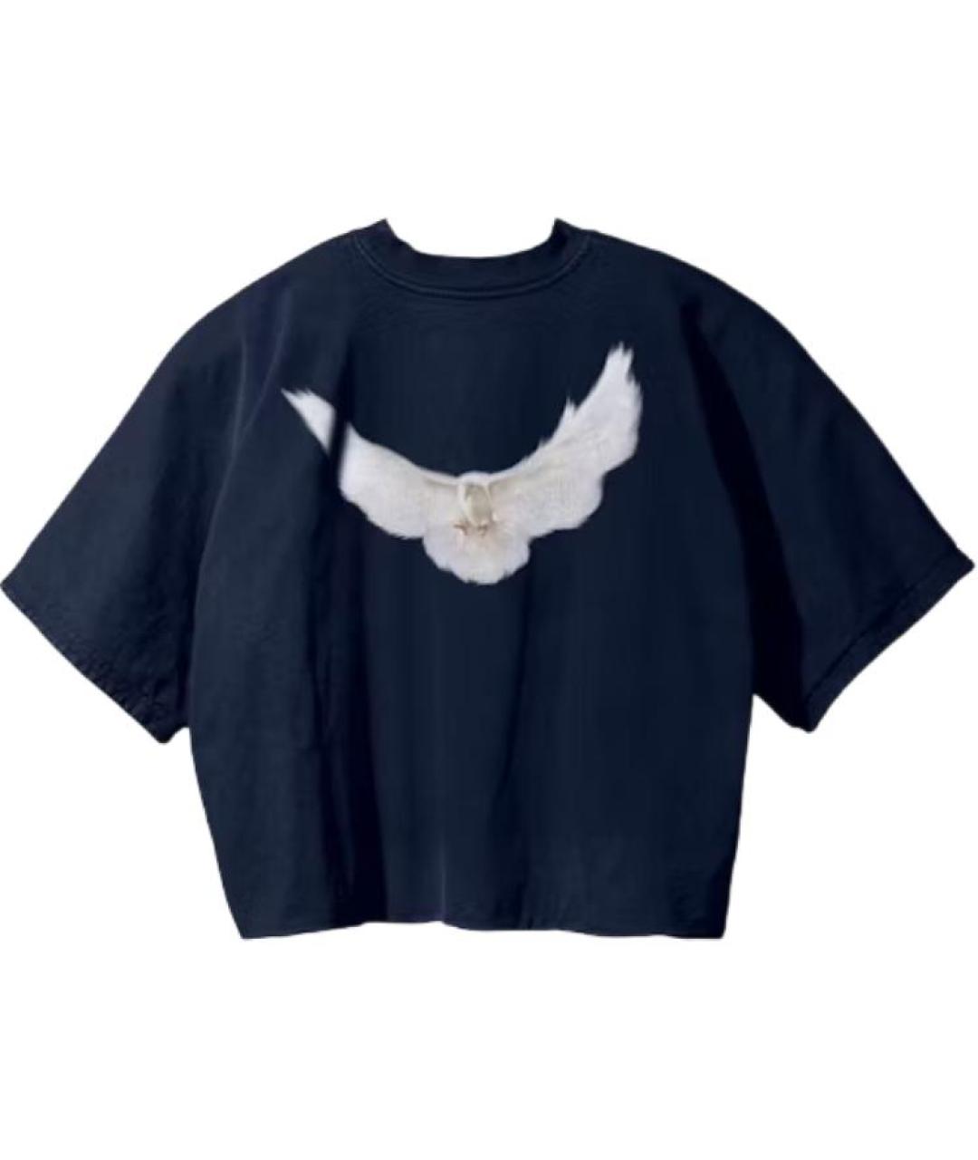 YEEZY Темно-синяя хлопковая футболка, фото 2