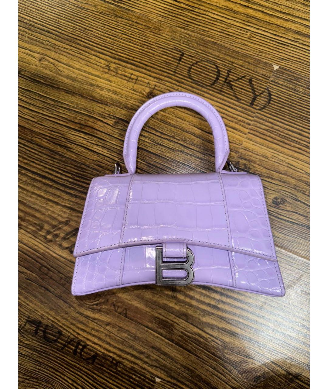 BALENCIAGA Фиолетовая кожаная сумка с короткими ручками, фото 5