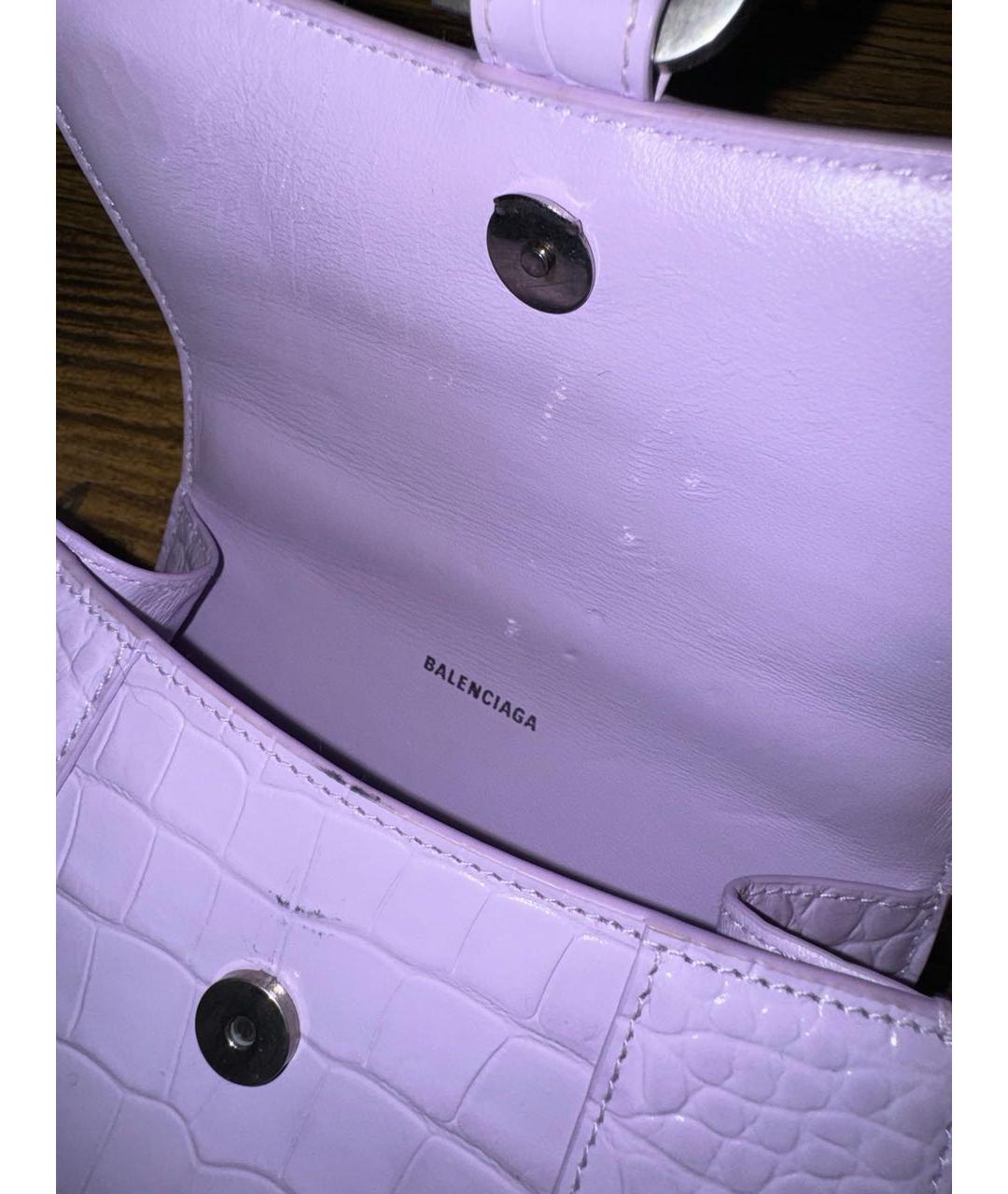 BALENCIAGA Фиолетовая кожаная сумка с короткими ручками, фото 4