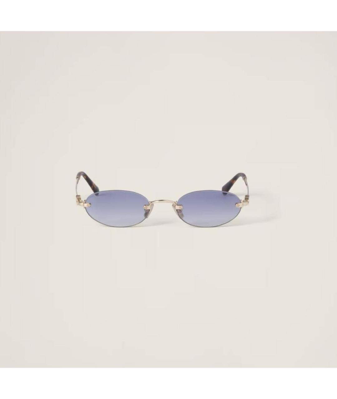 MIU MIU Голубые металлические солнцезащитные очки, фото 3