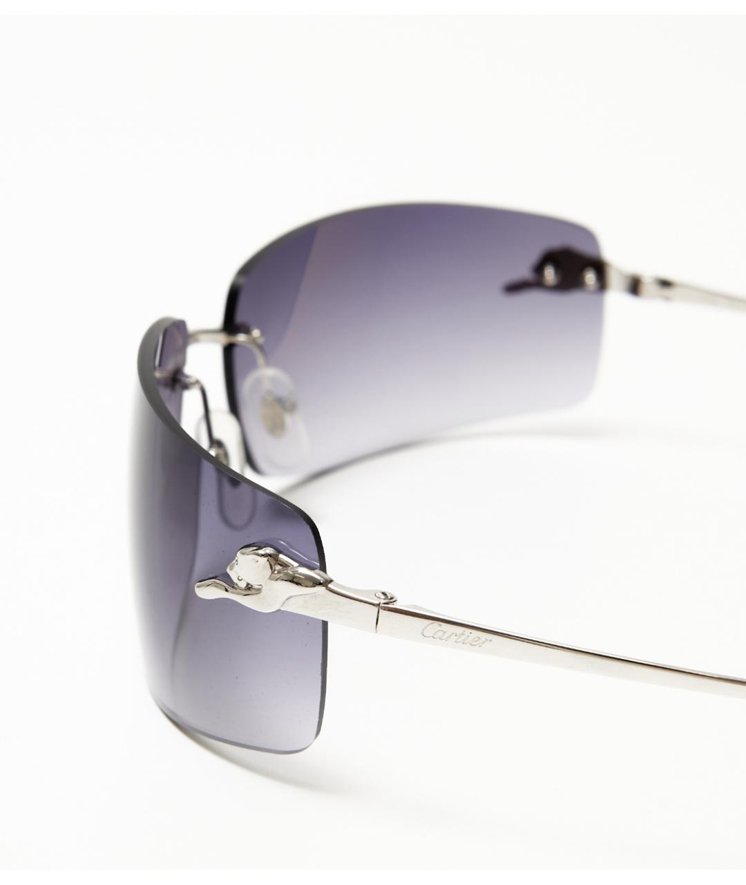 CARTIER Фиолетовые металлические солнцезащитные очки, фото 3