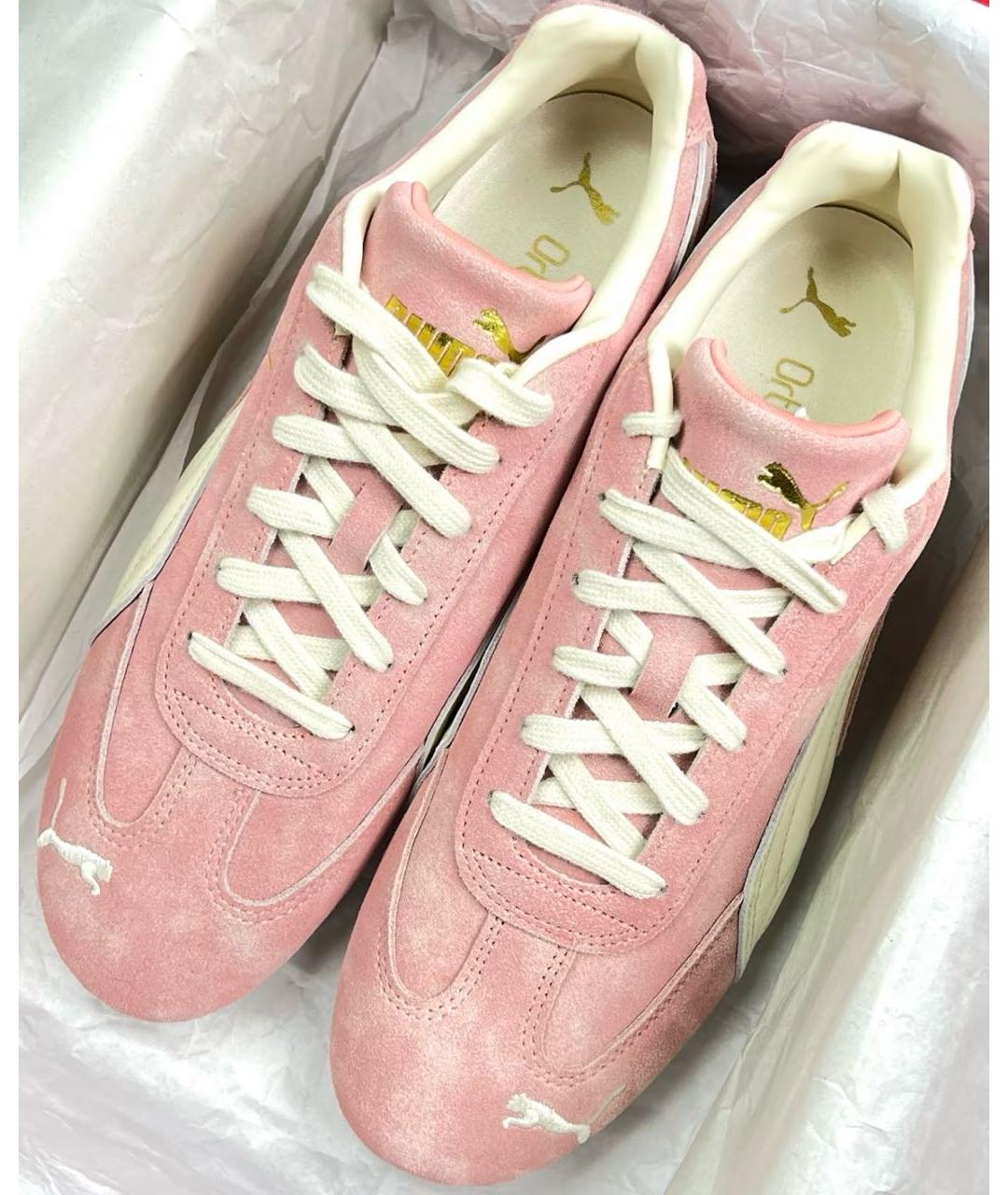 PUMA Розовые нубуковые кроссовки, фото 7
