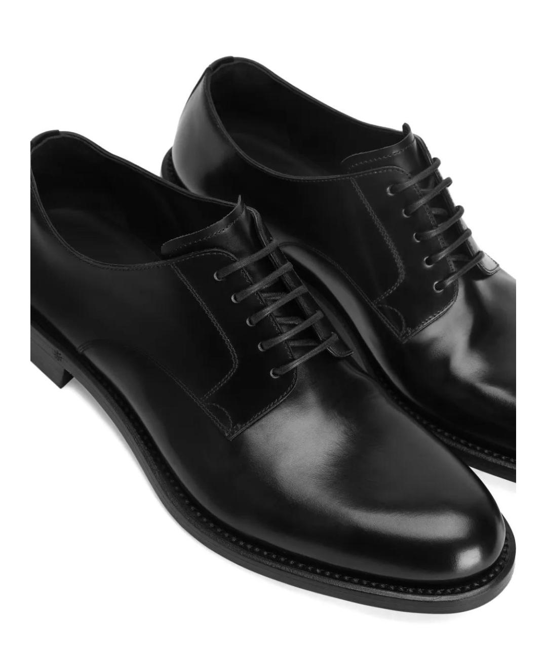 DOLCE&GABBANA Черные кожаные низкие ботинки, фото 3