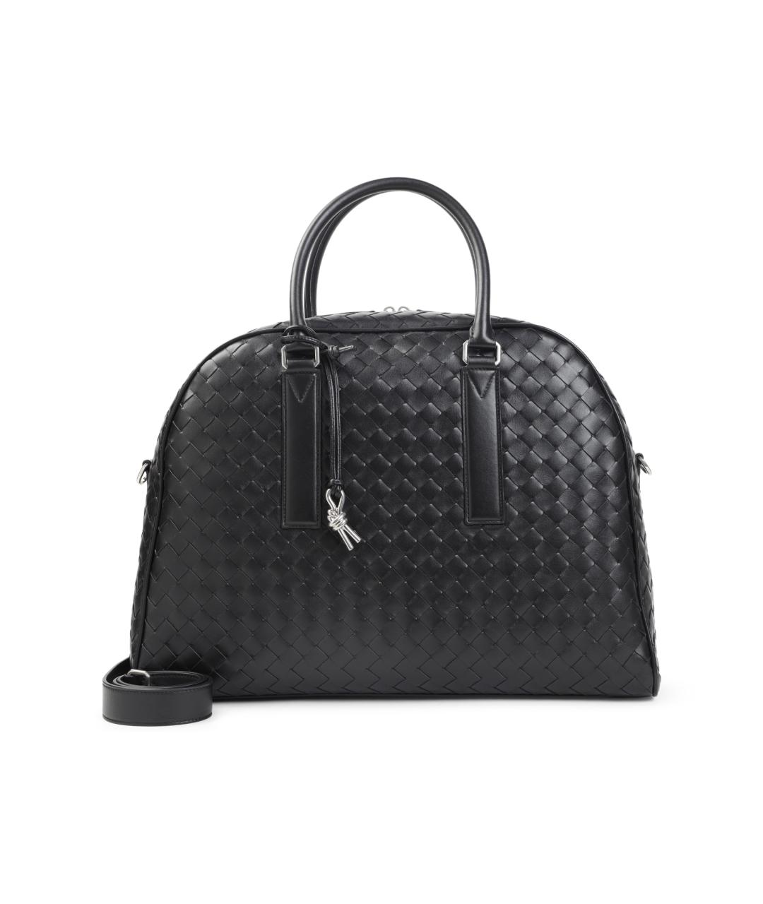 BOTTEGA VENETA Черная кожаная сумка тоут, фото 1