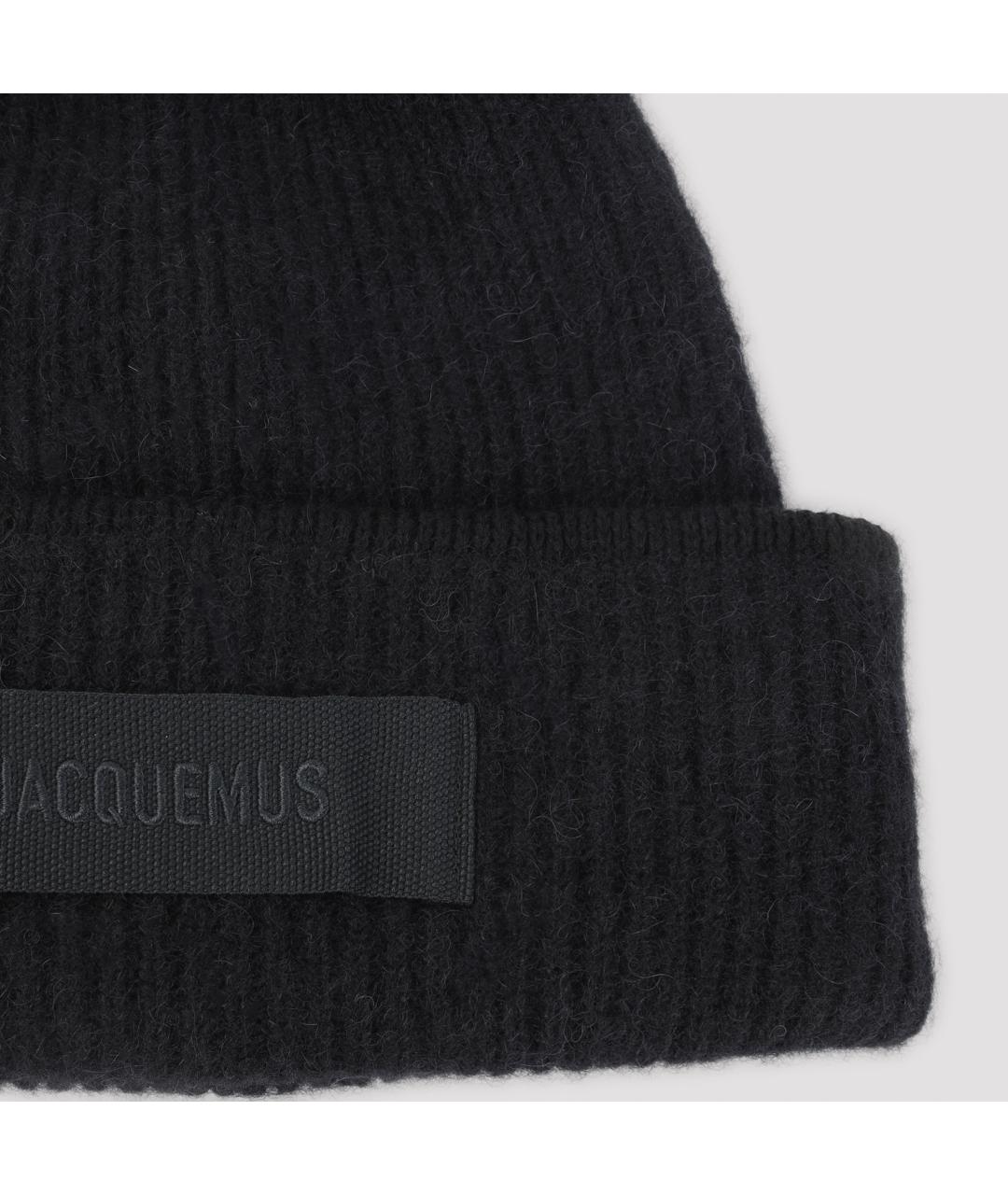 JACQUEMUS Черная шерстяная шапка, фото 4
