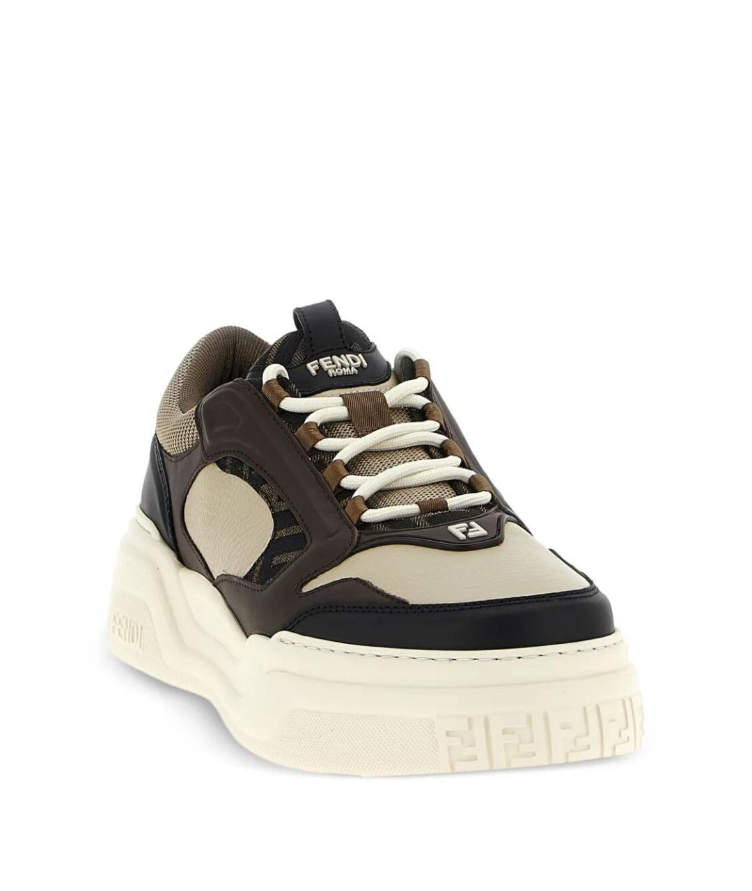 FENDI Мульти кожаные низкие кроссовки / кеды, фото 2