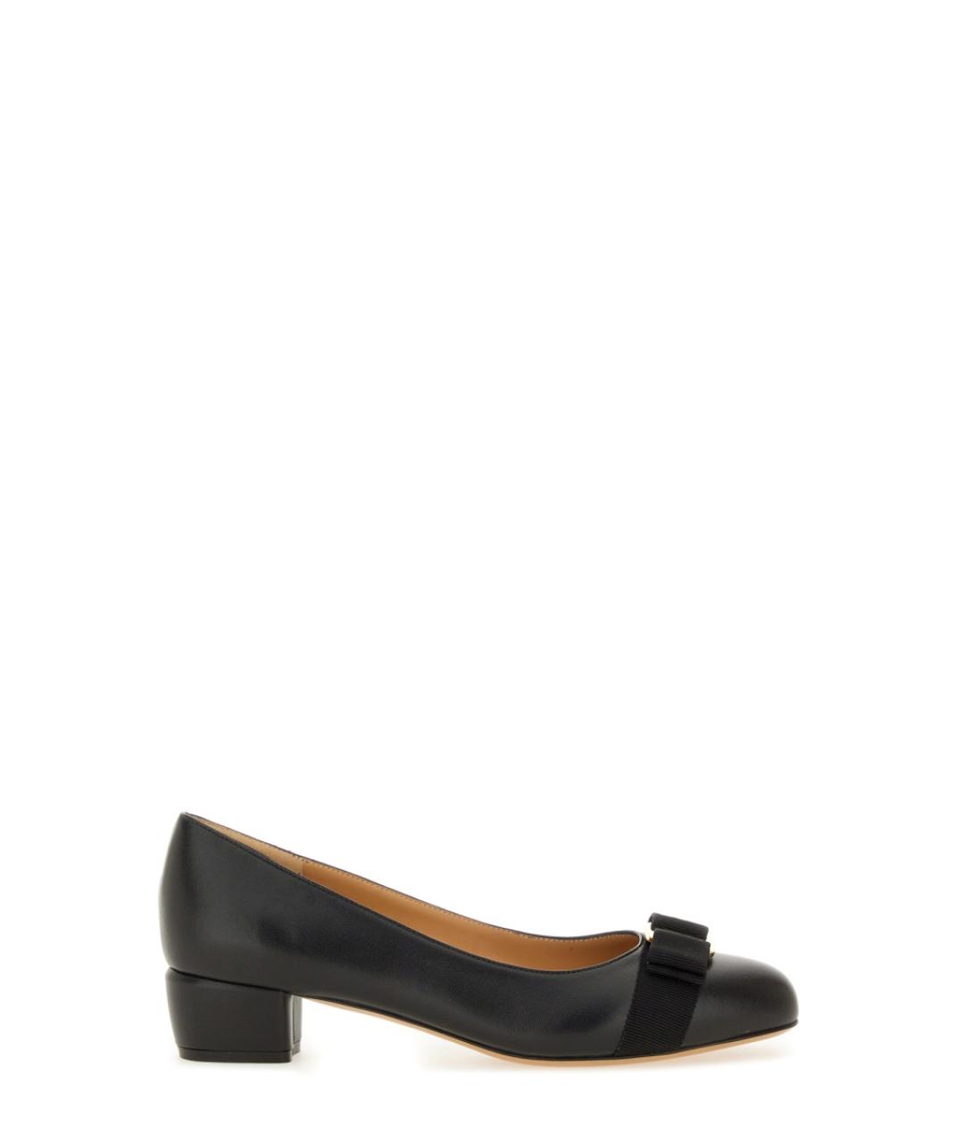 FERRAGAMO Черные кожаные туфли, фото 1