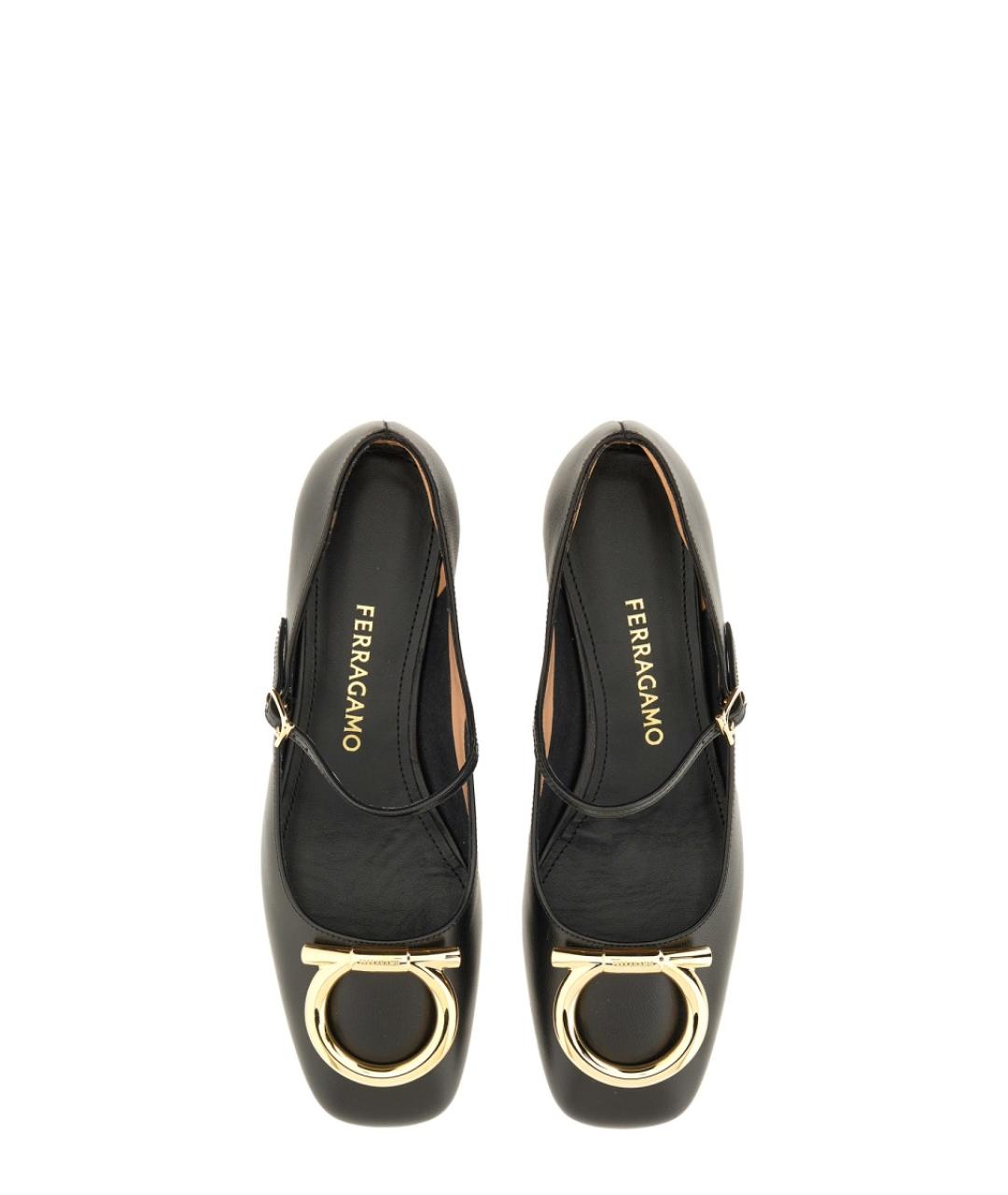 FERRAGAMO Черные кожаные туфли, фото 5