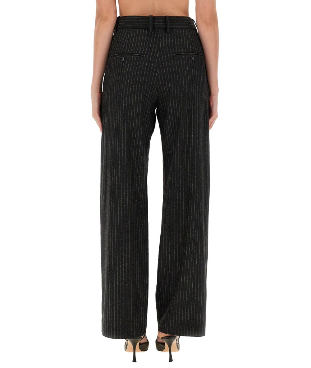 ISABEL MARANT Серые шерстяные прямые брюки, фото 3