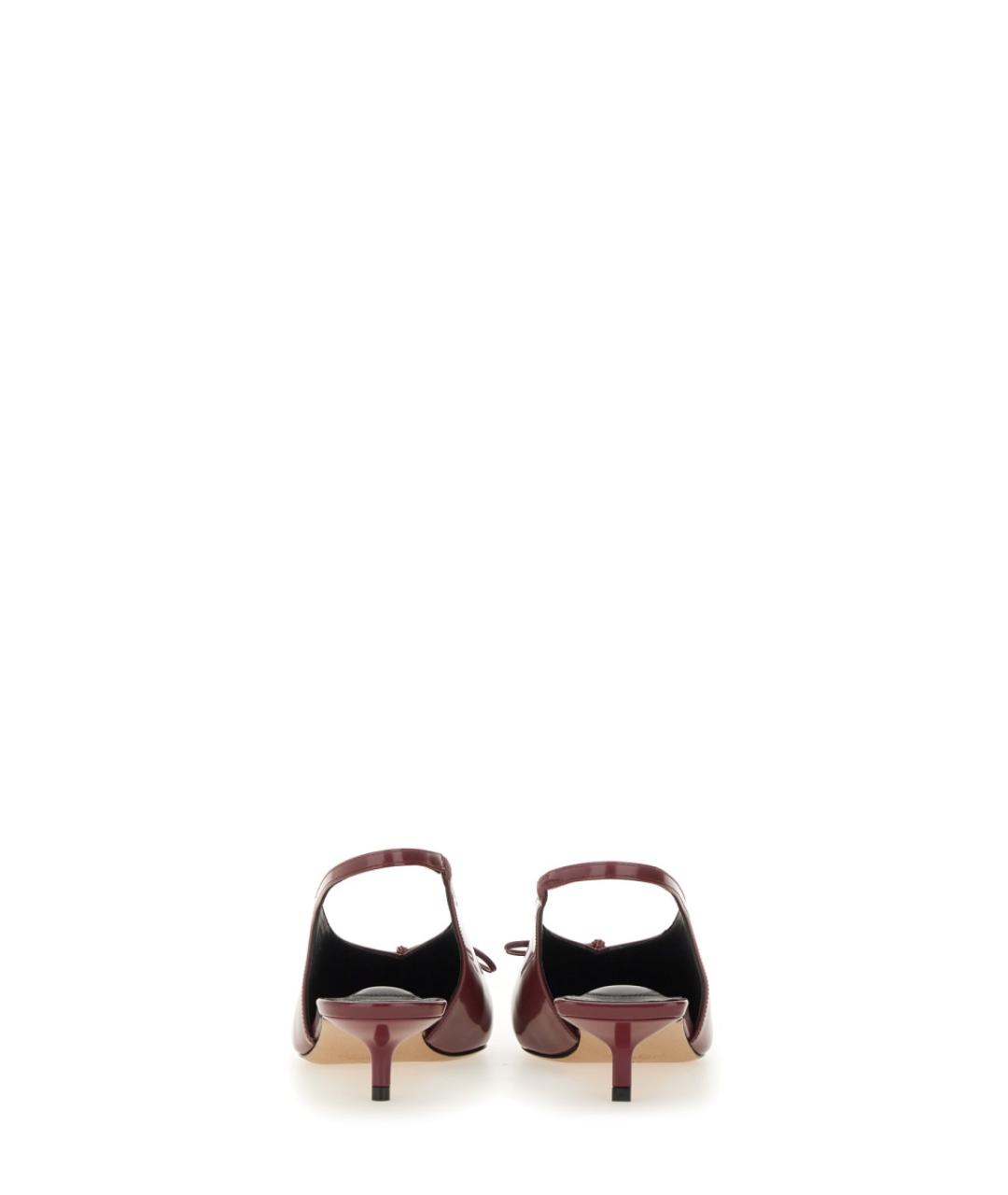 JACQUEMUS Бордовые кожаные туфли, фото 3