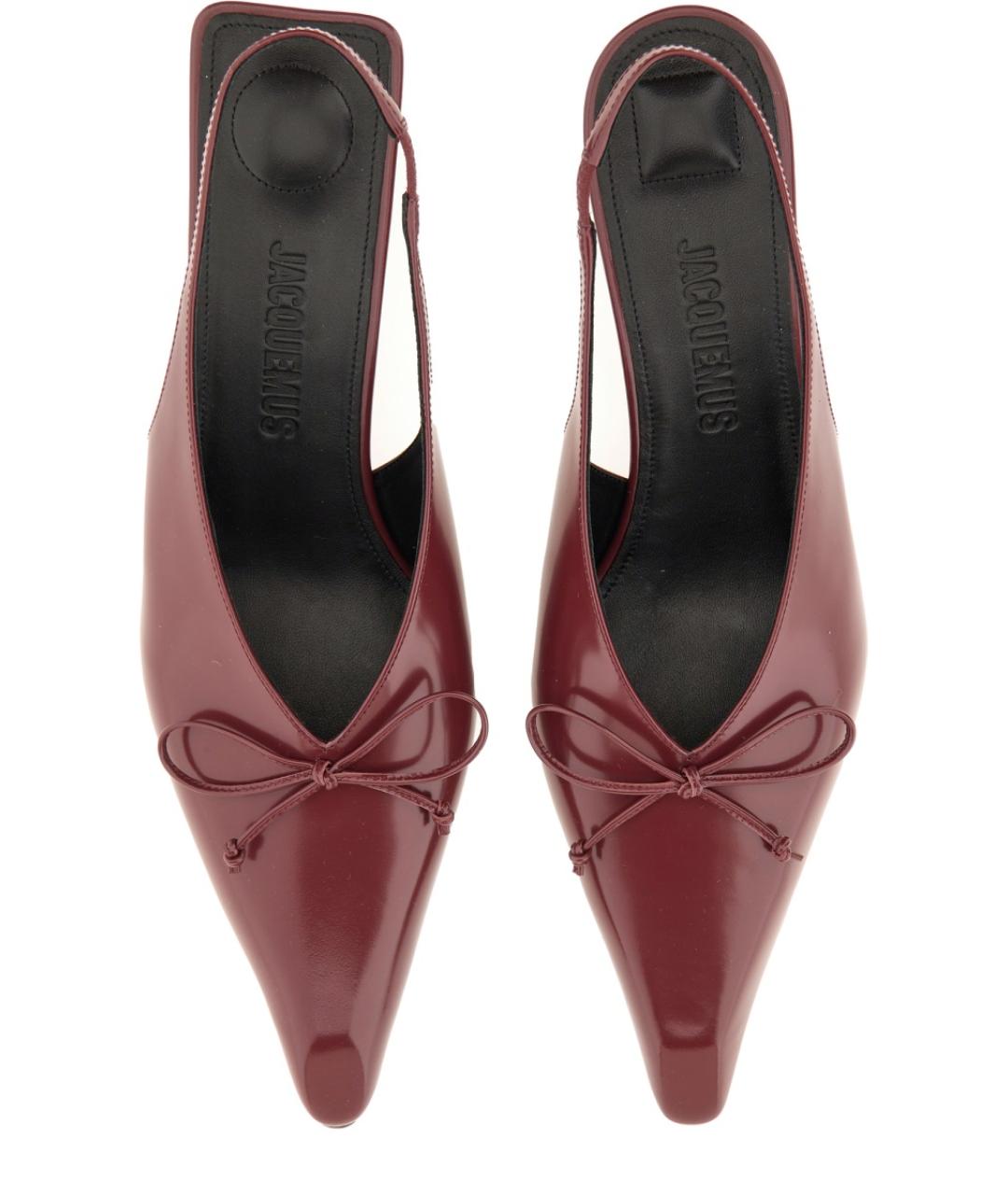 JACQUEMUS Бордовые кожаные туфли, фото 5