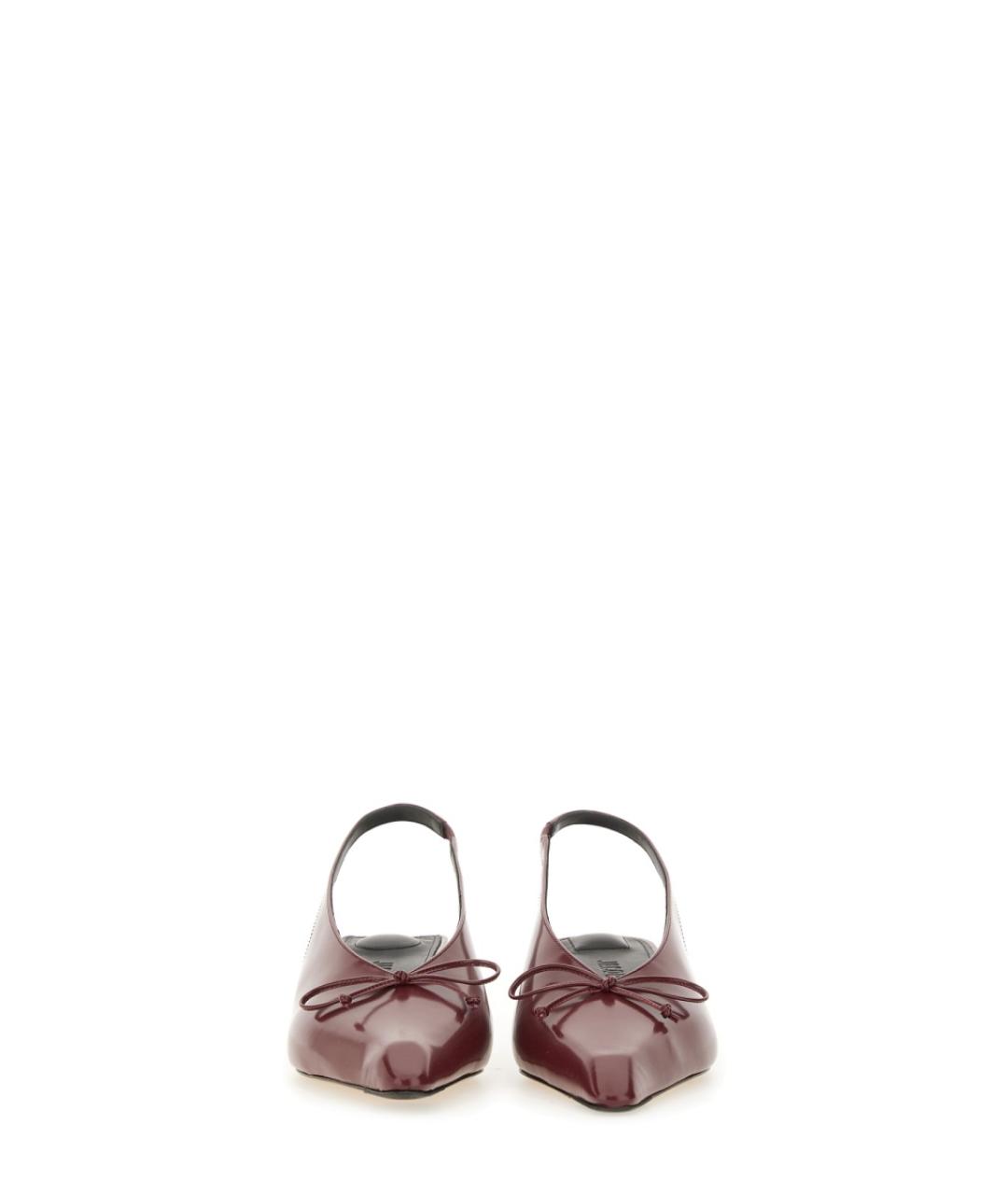 JACQUEMUS Бордовые кожаные туфли, фото 4