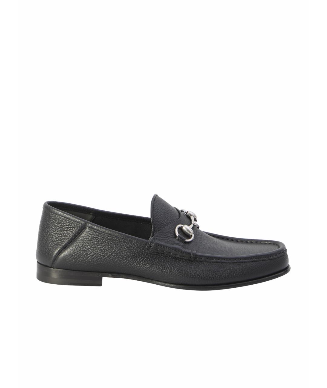 GUCCI Черные кожаные лоферы, фото 1
