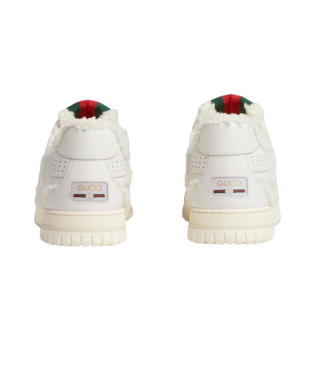 GUCCI Белые кожаные низкие кроссовки / кеды, фото 2