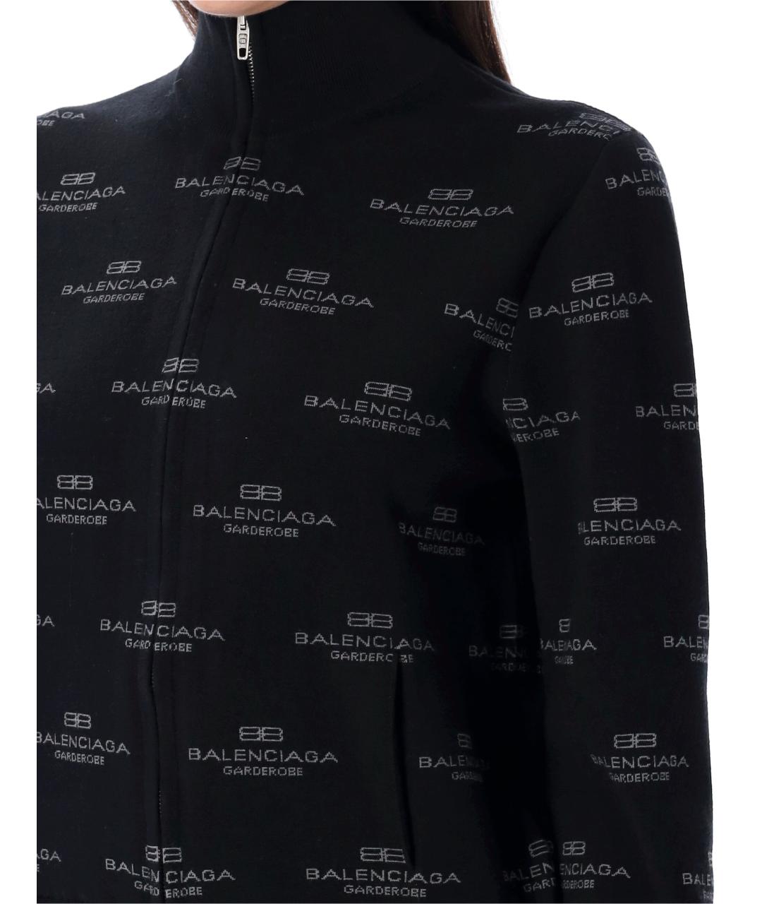 BALENCIAGA Черный хлопко-эластановый кардиган, фото 4
