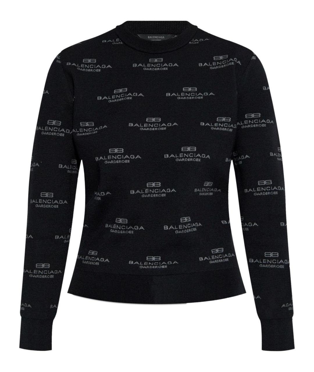 BALENCIAGA Черный хлопко-эластановый джемпер / свитер, фото 2