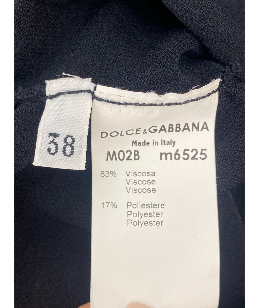 DOLCE&GABBANA Черная вискозная майка, фото 6