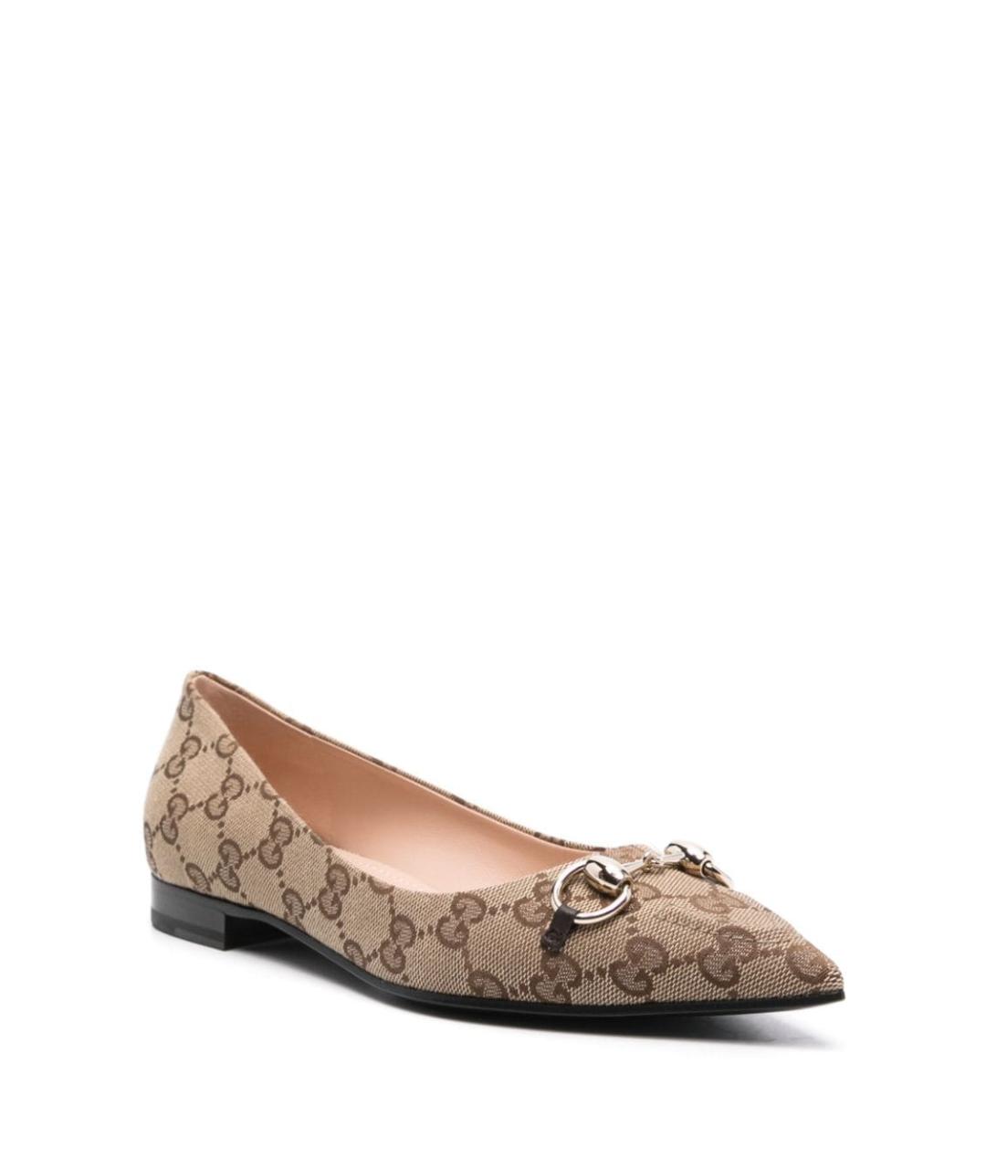 GUCCI Бежевые балетки, фото 5