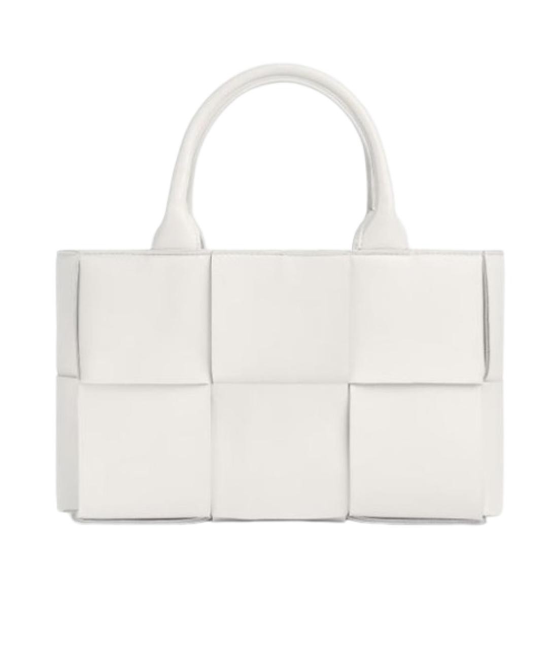 BOTTEGA VENETA Белая кожаная сумка тоут, фото 1