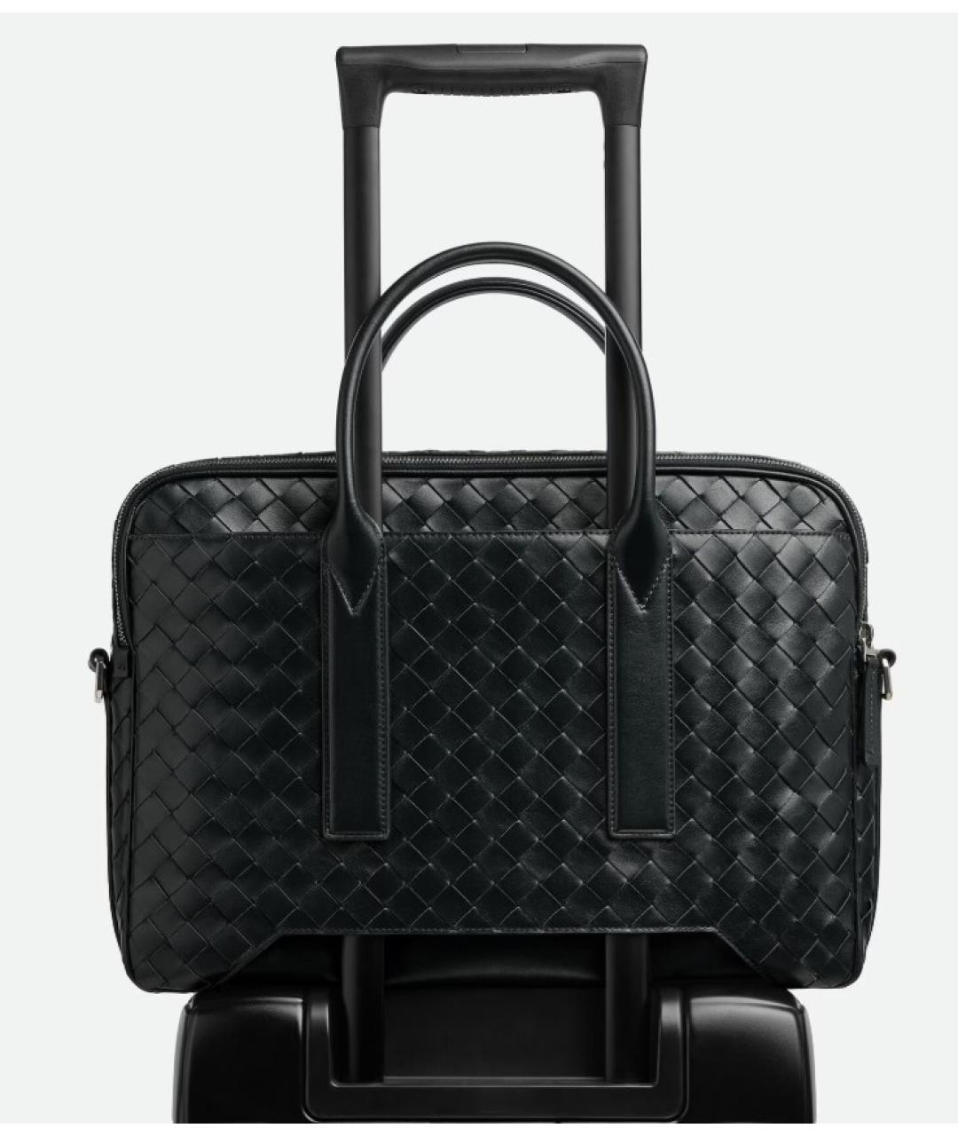 BOTTEGA VENETA Черный кожаный портфель, фото 4