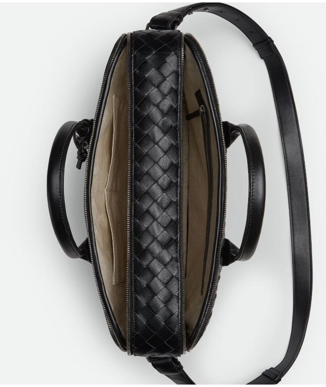 BOTTEGA VENETA Черный кожаный портфель, фото 3
