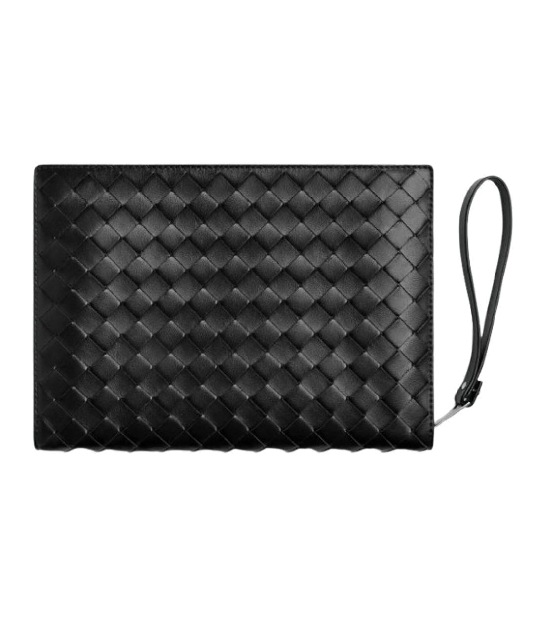 BOTTEGA VENETA Черная кожаная папка для документов, фото 2