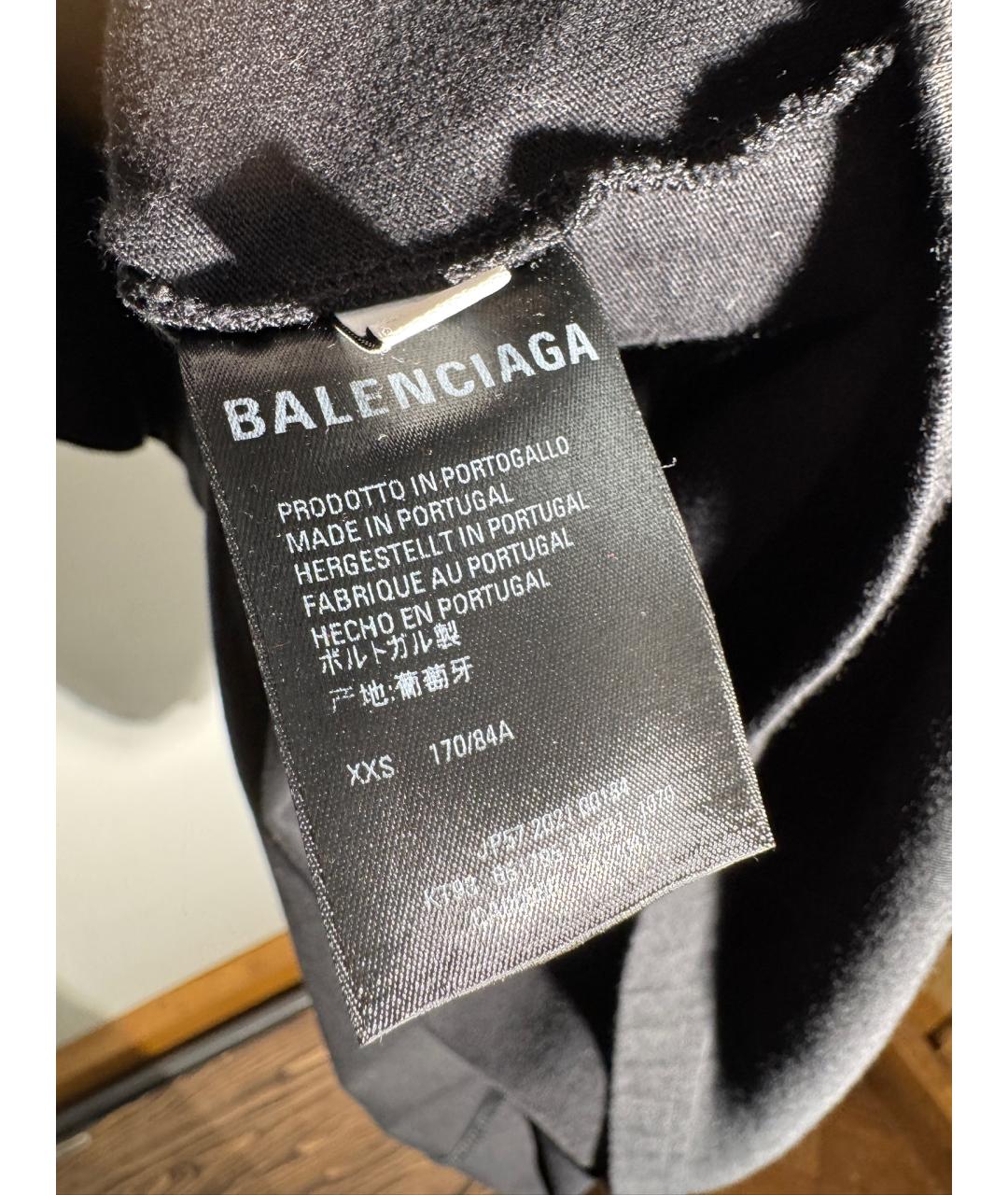 BALENCIAGA Черная хлопковая футболка, фото 8