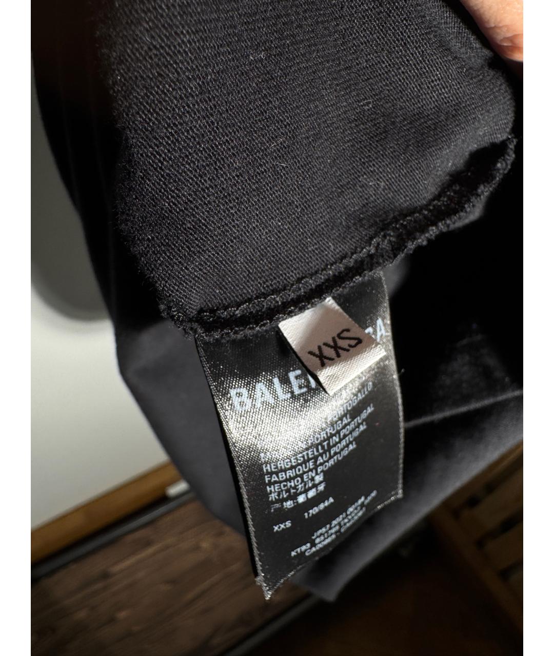 BALENCIAGA Черная хлопковая футболка, фото 6