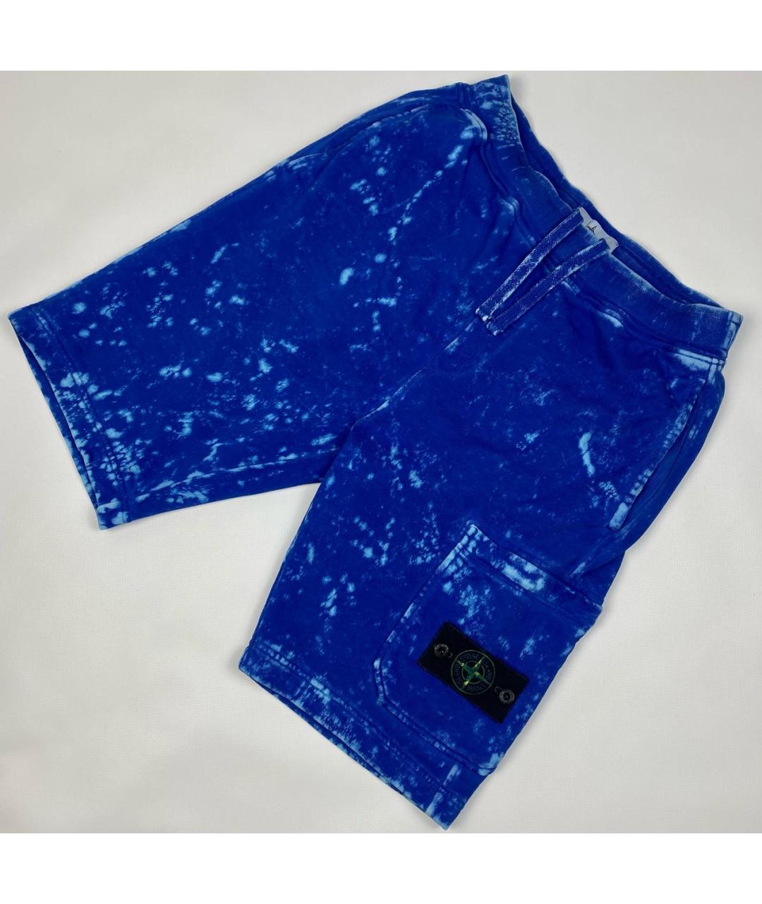STONE ISLAND Синие хлопковые шорты, фото 2