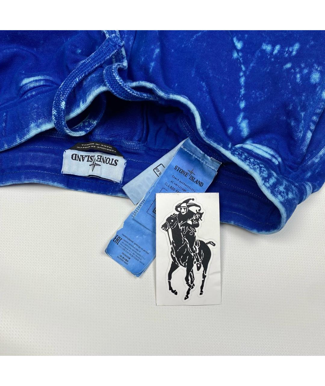 STONE ISLAND Синие хлопковые шорты, фото 5