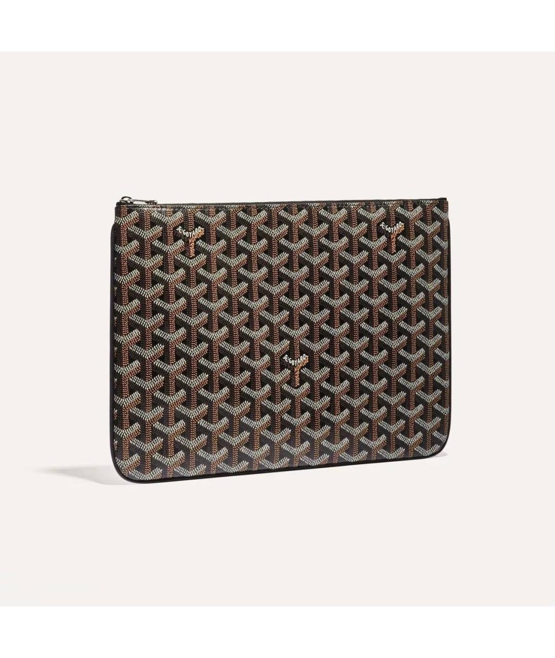 GOYARD Коричневая кожаная папка для документов, фото 3