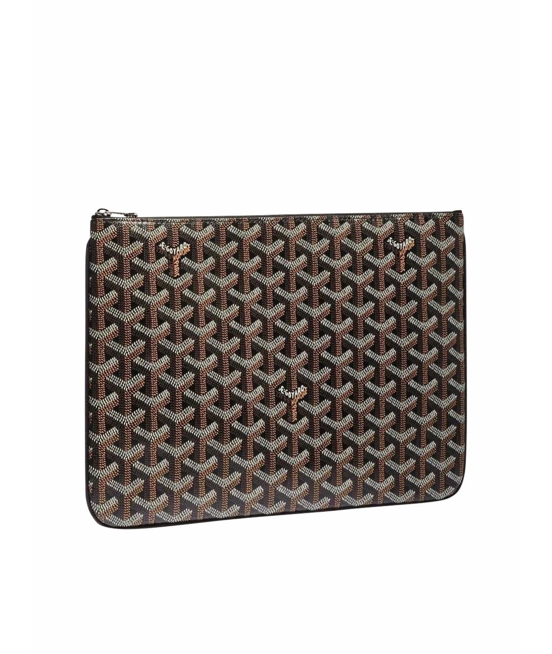 GOYARD Коричневая кожаная папка для документов, фото 1