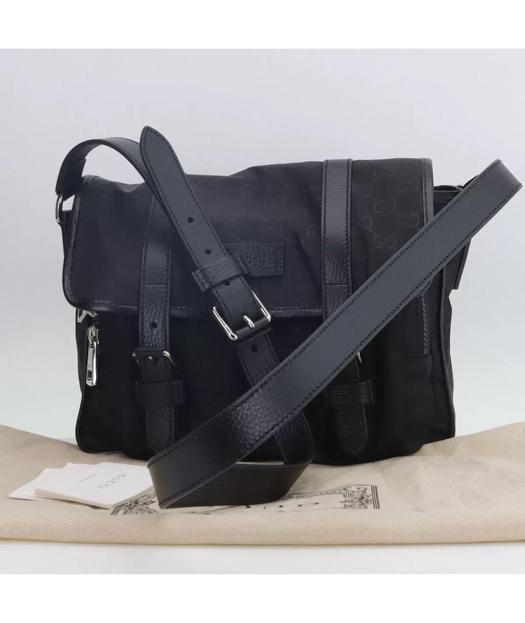 GUCCI Черная кожаная сумка на плечо, фото 4