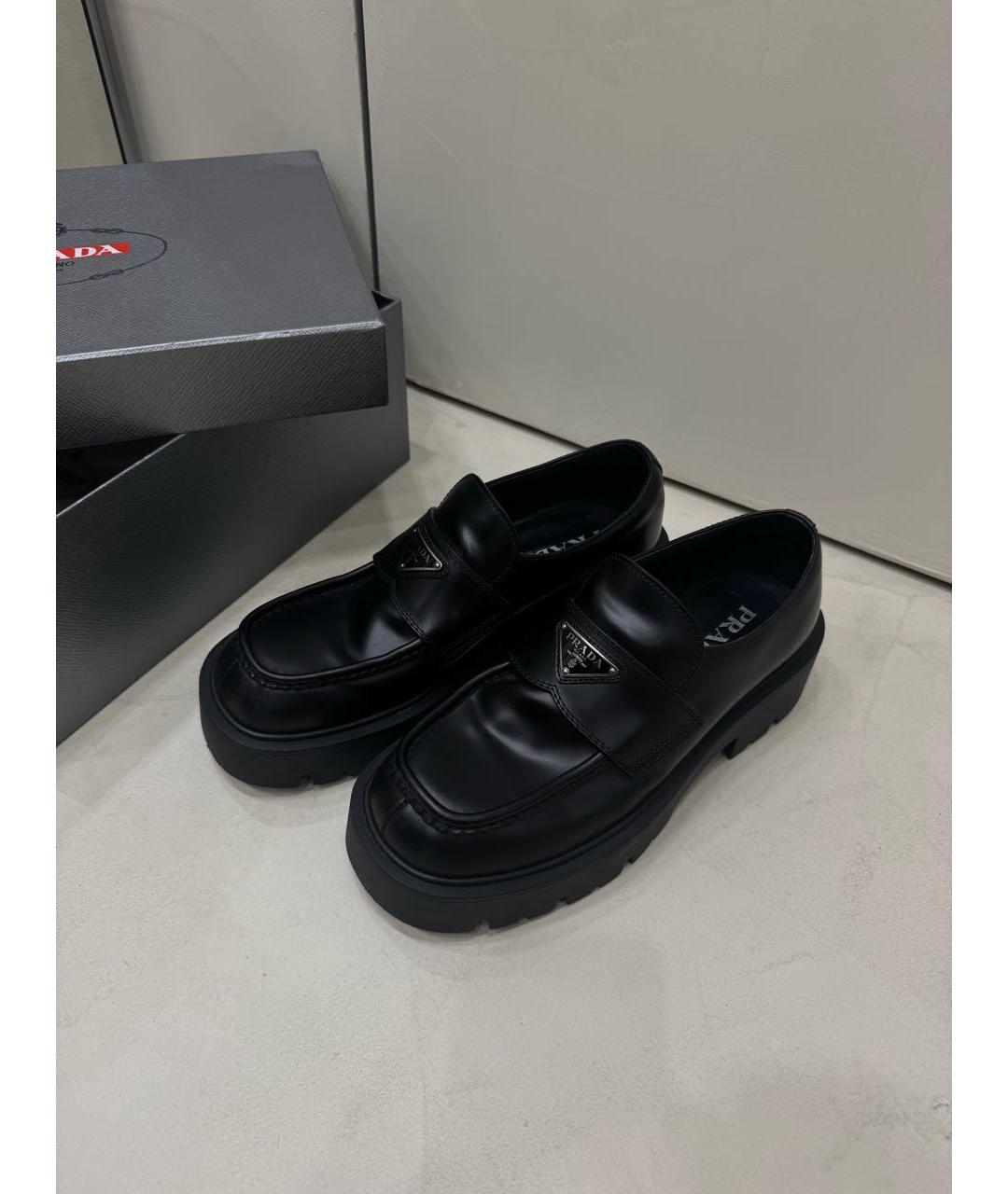 PRADA Черные кожаные лоферы, фото 6