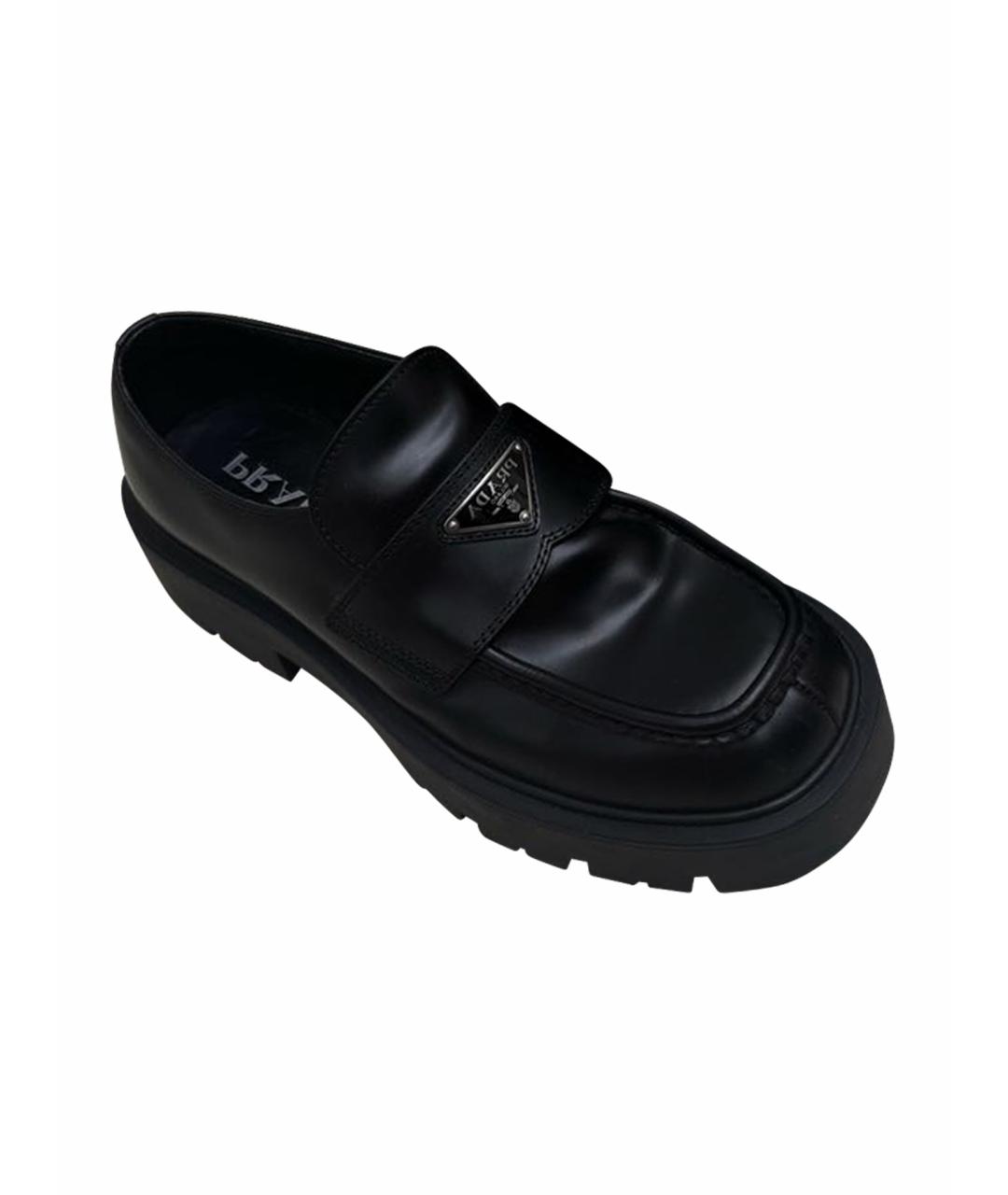 PRADA Черные кожаные лоферы, фото 1