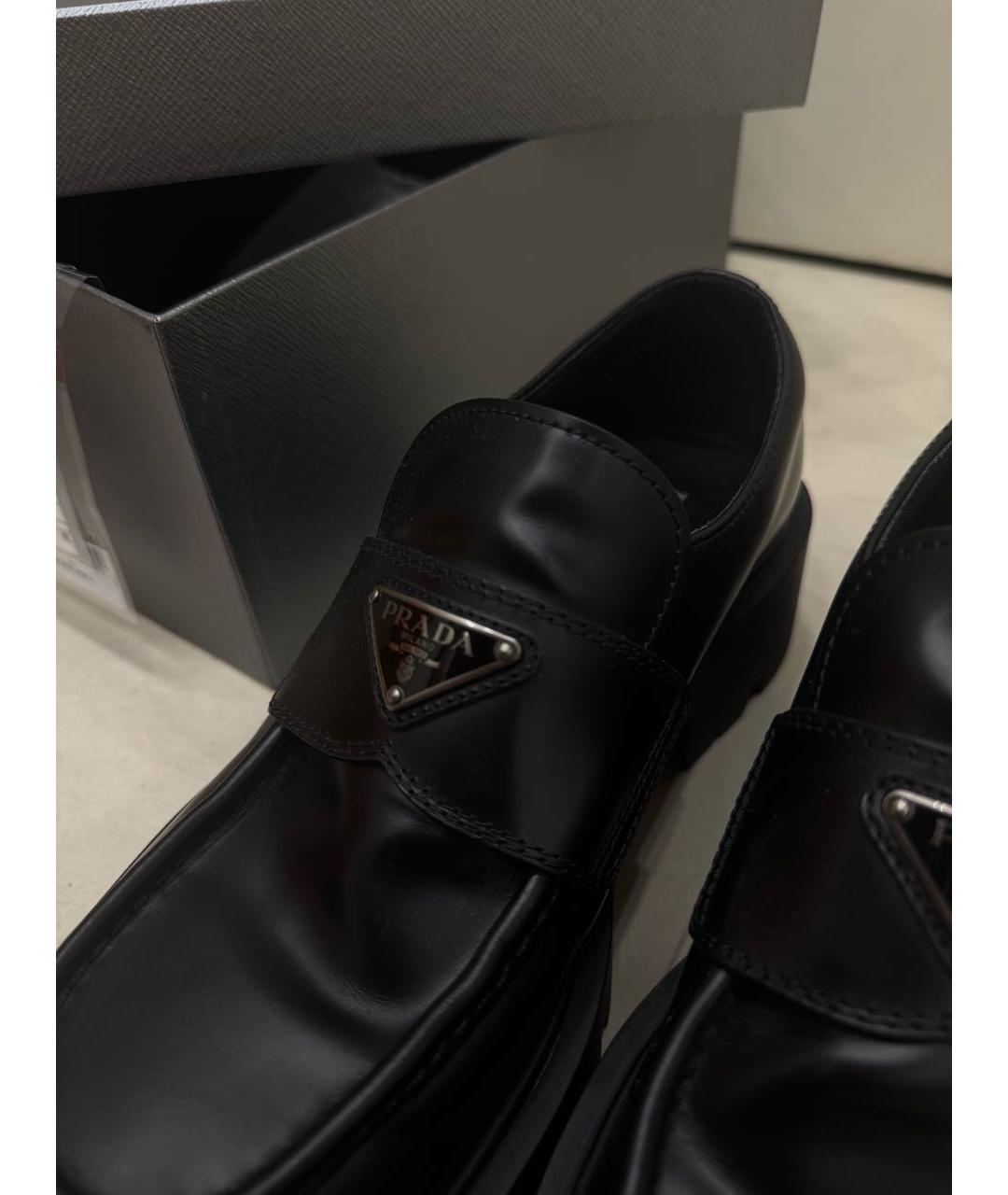 PRADA Черные кожаные лоферы, фото 2