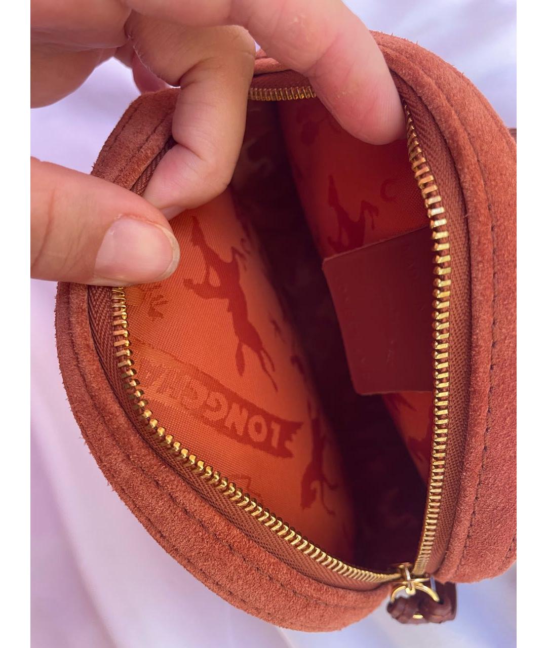 LONGCHAMP Оранжевая замшевая сумка через плечо, фото 6