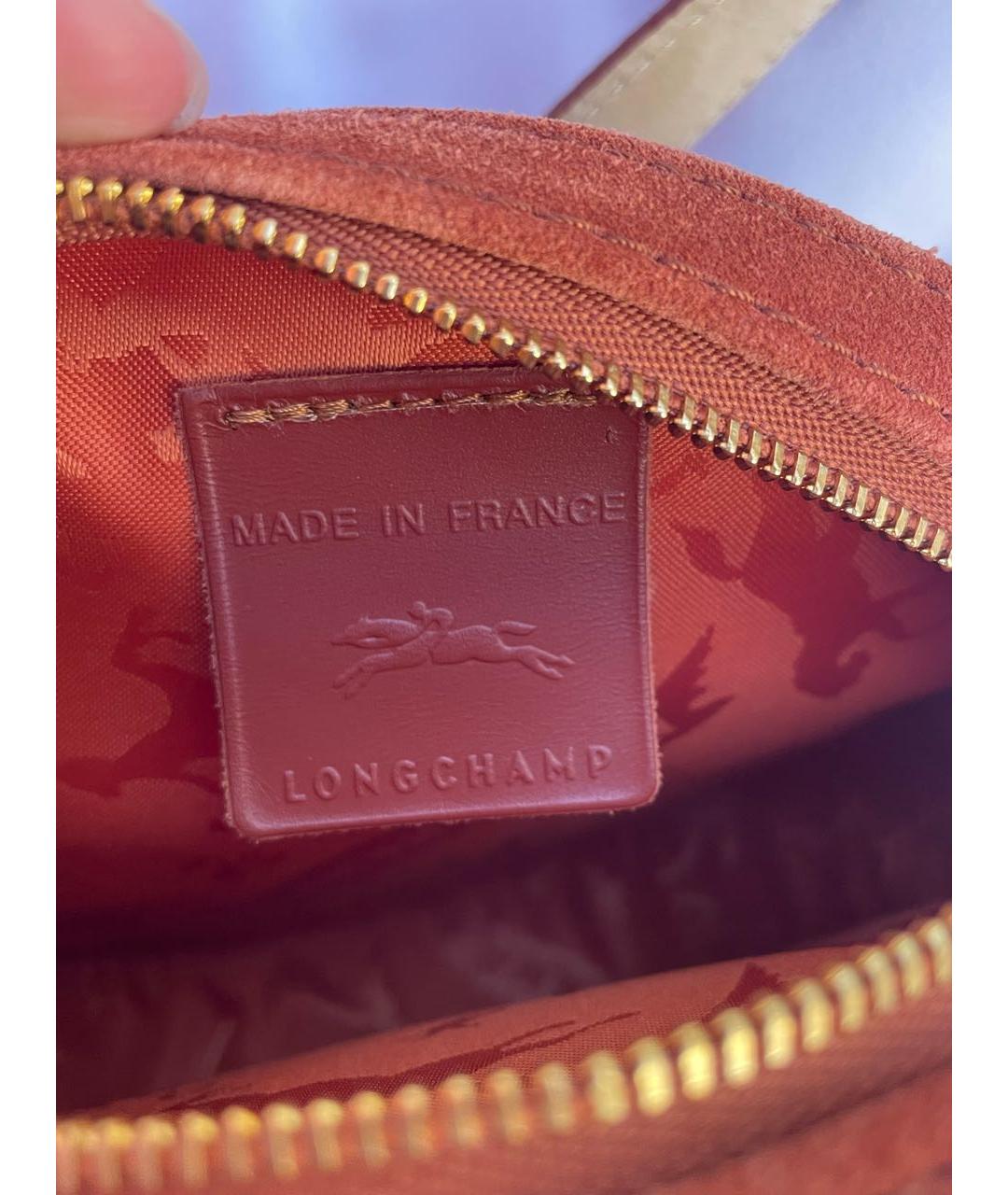 LONGCHAMP Оранжевая замшевая сумка через плечо, фото 7