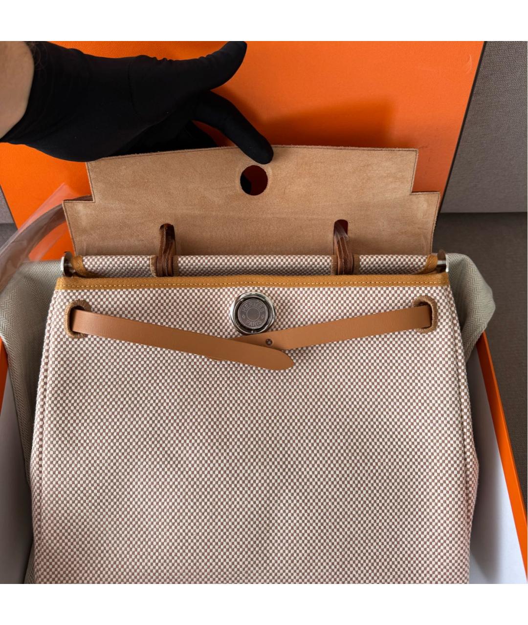 HERMES Коричневая кожаная сумка через плечо, фото 4