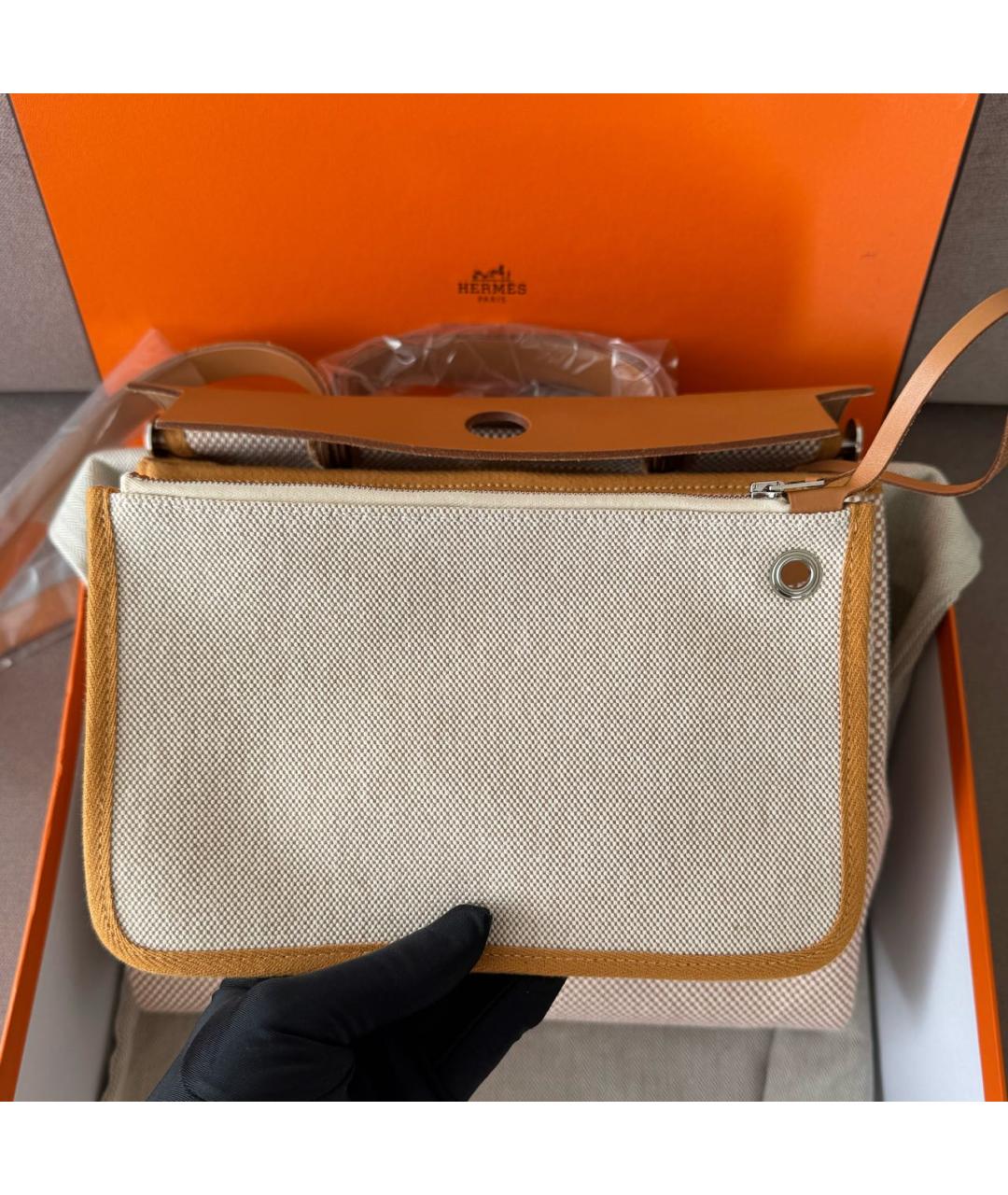 HERMES Коричневая кожаная сумка через плечо, фото 5