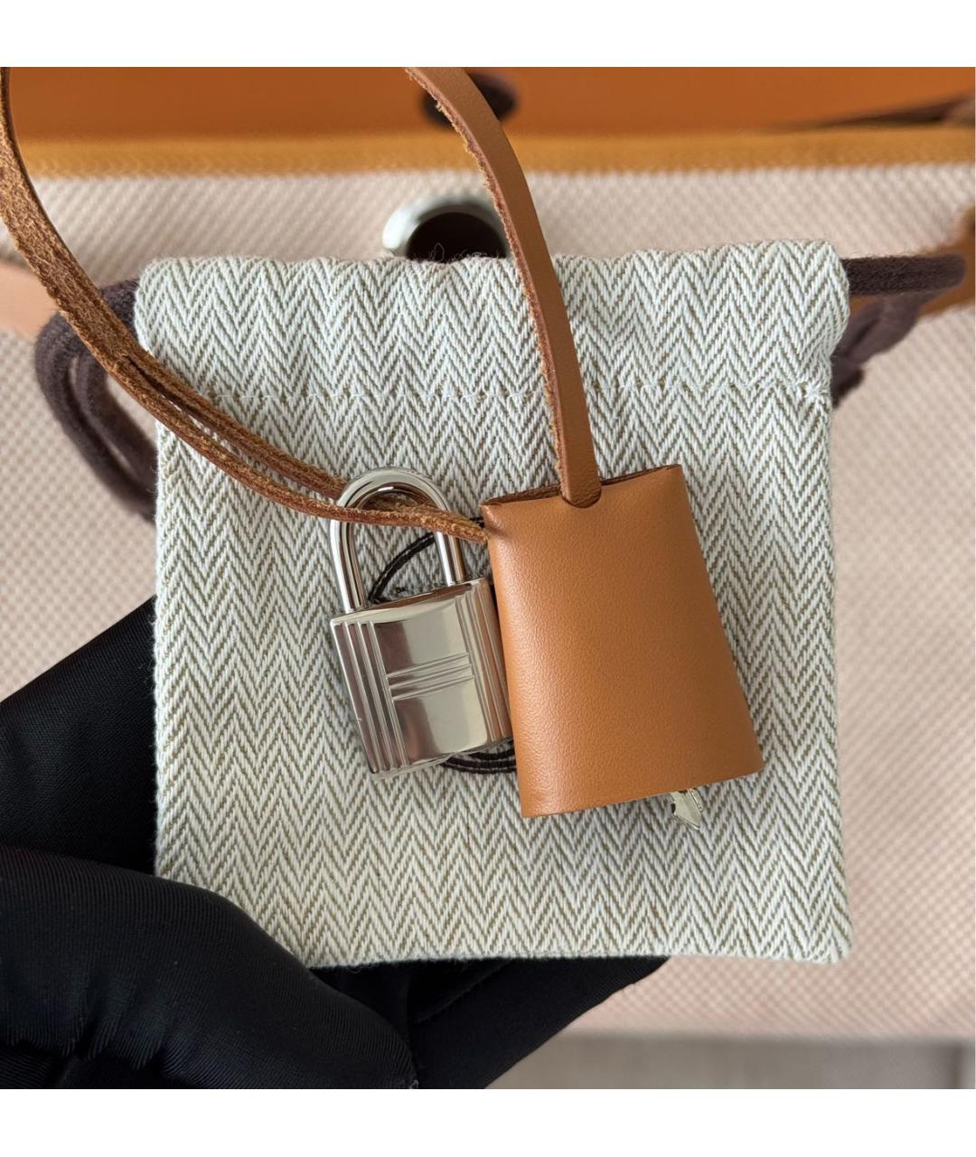 HERMES Коричневая кожаная сумка через плечо, фото 6