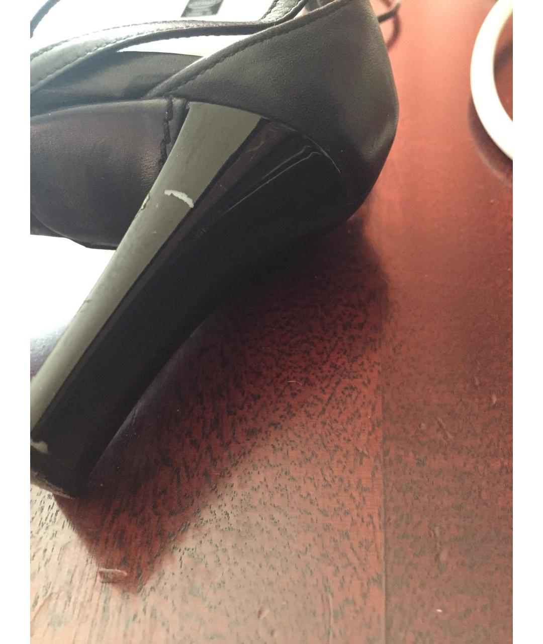 CASADEI Черные кожаные босоножки, фото 9