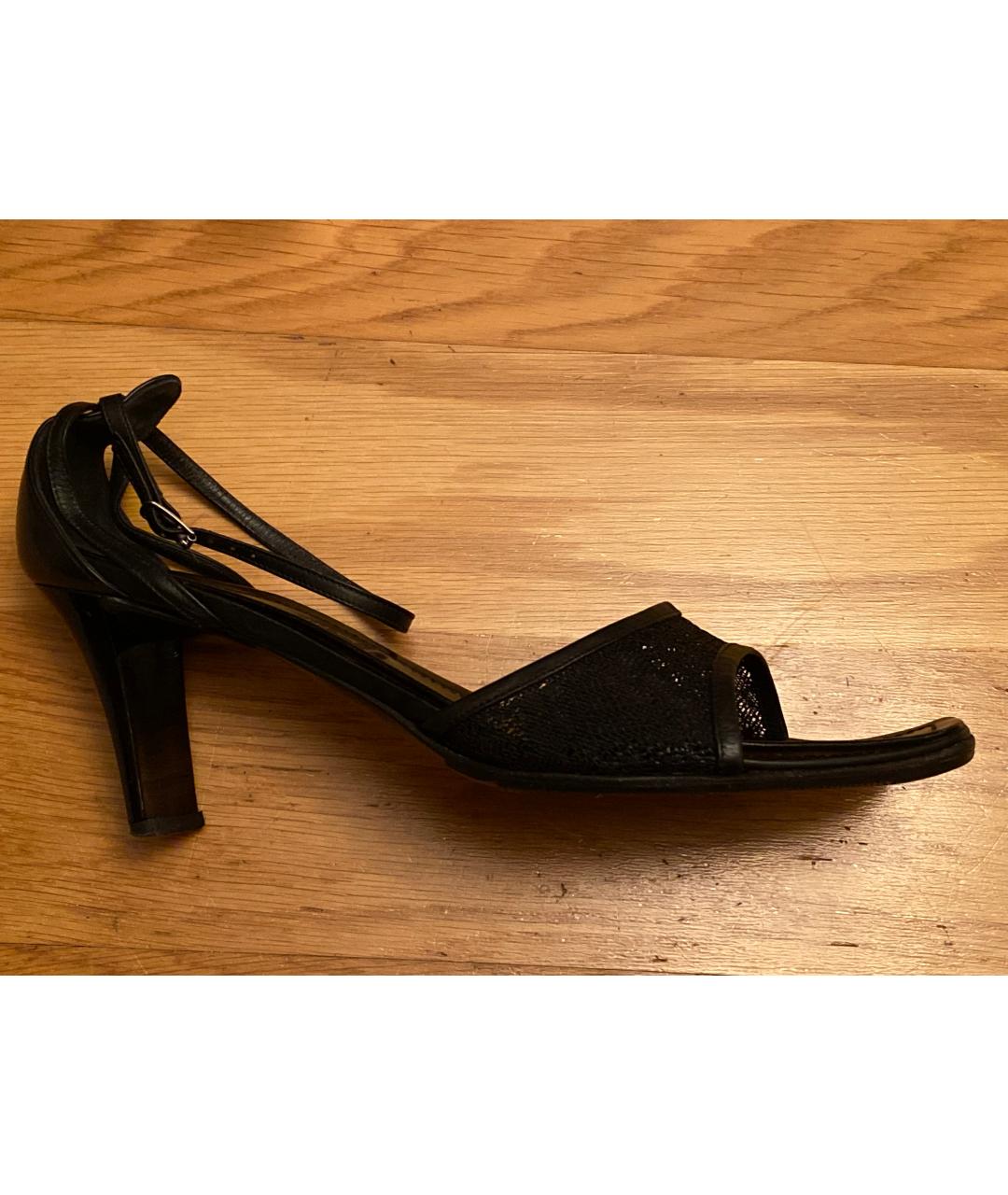 CASADEI Черные кожаные босоножки, фото 10