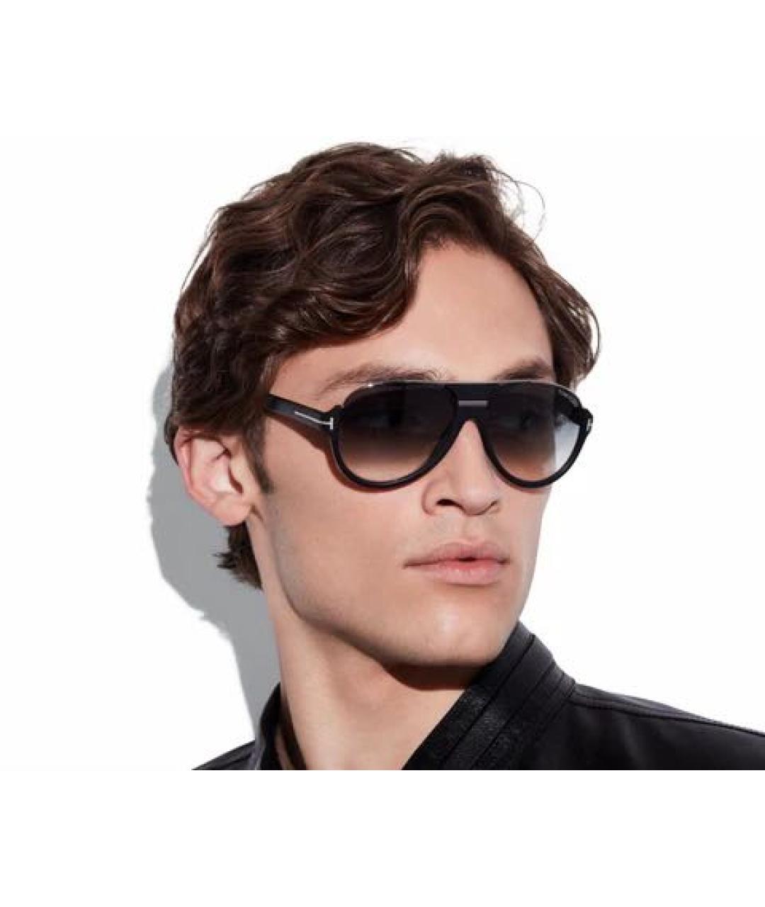 TOM FORD Черные пластиковые солнцезащитные очки, фото 2